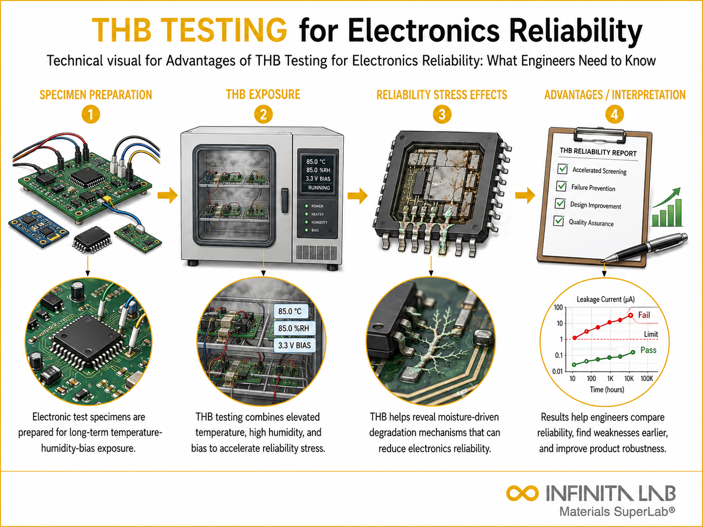 Infinita Engineering Visual showing Advantages Of Thb microscopy / imaging workflow for advantages of thb testing for electronics reliability: what engineers need to know.