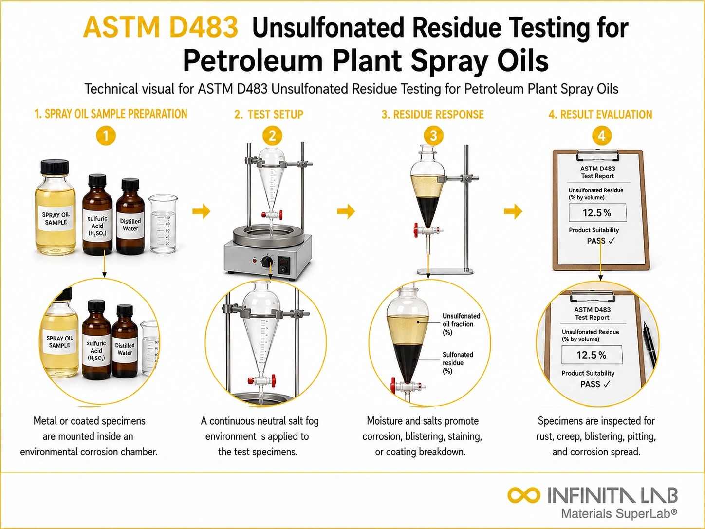 ASTM D483 Unsulfonated Residue Testing for Petroleum Plant Spray Oils