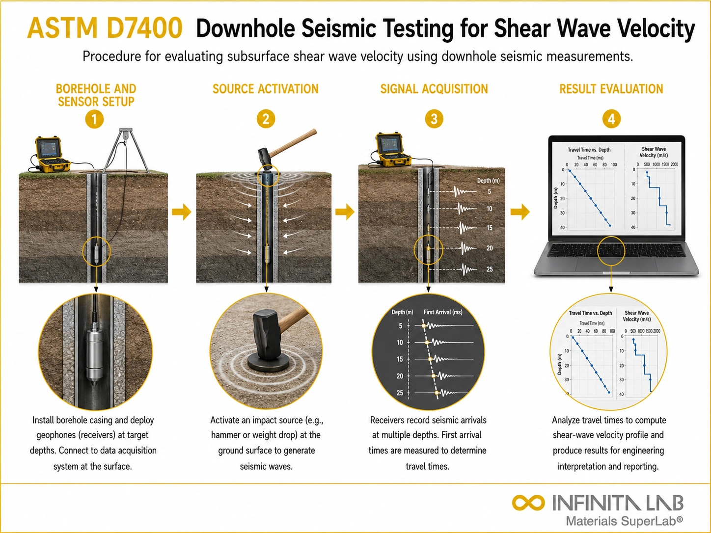 ASTM D7400 Downhole Seismic Testing for Shear Wave Velocity