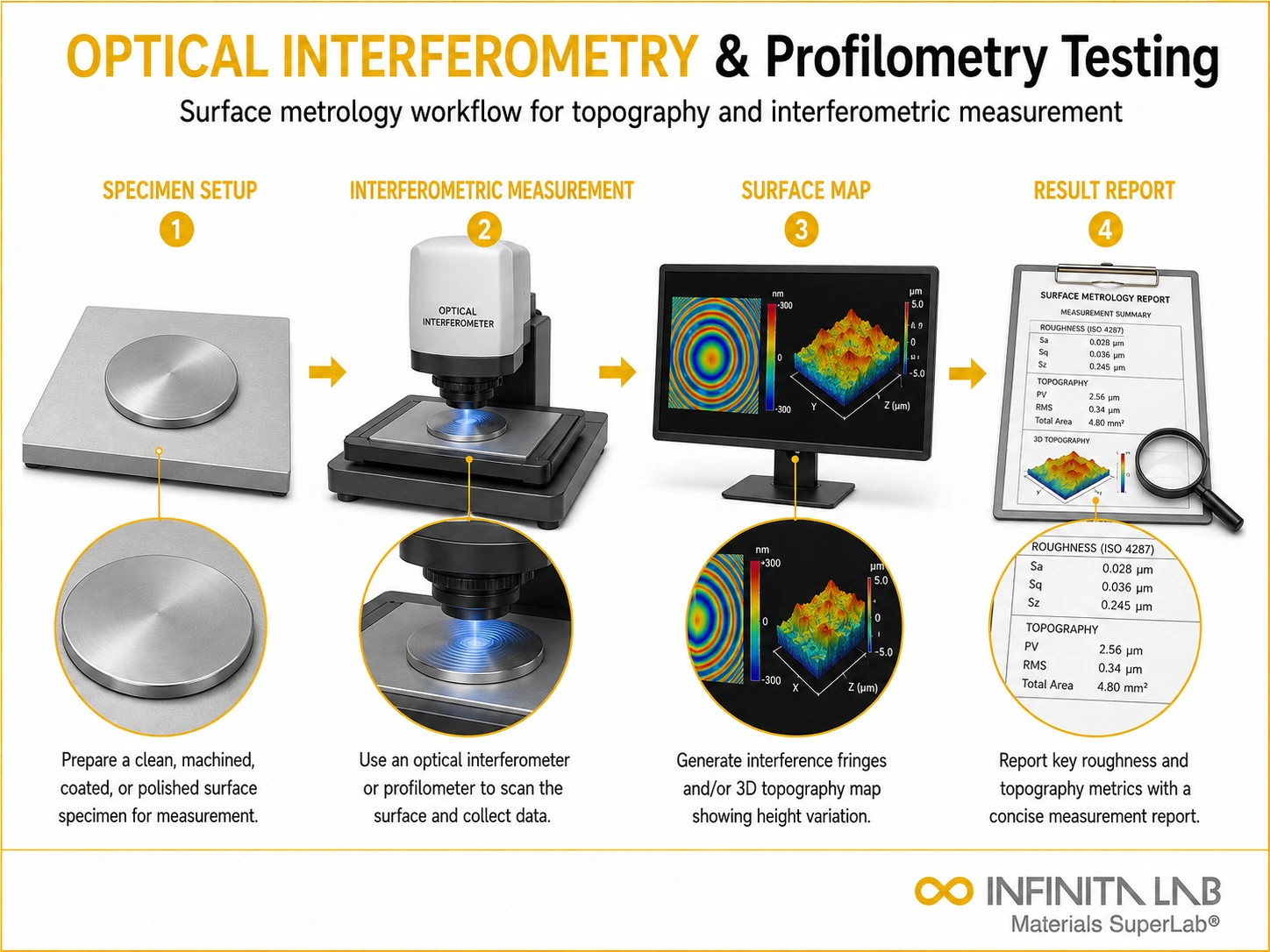 Optical Interferometry & Profilometry Testing for Surface Metrology