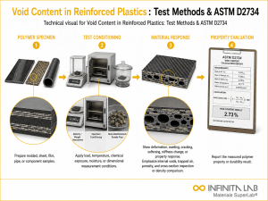 Infinita Engineering Visual showing ASTM D2734 polymer / plastics material properties workflow for void content in reinforced plastics: test methods & astm d2734.