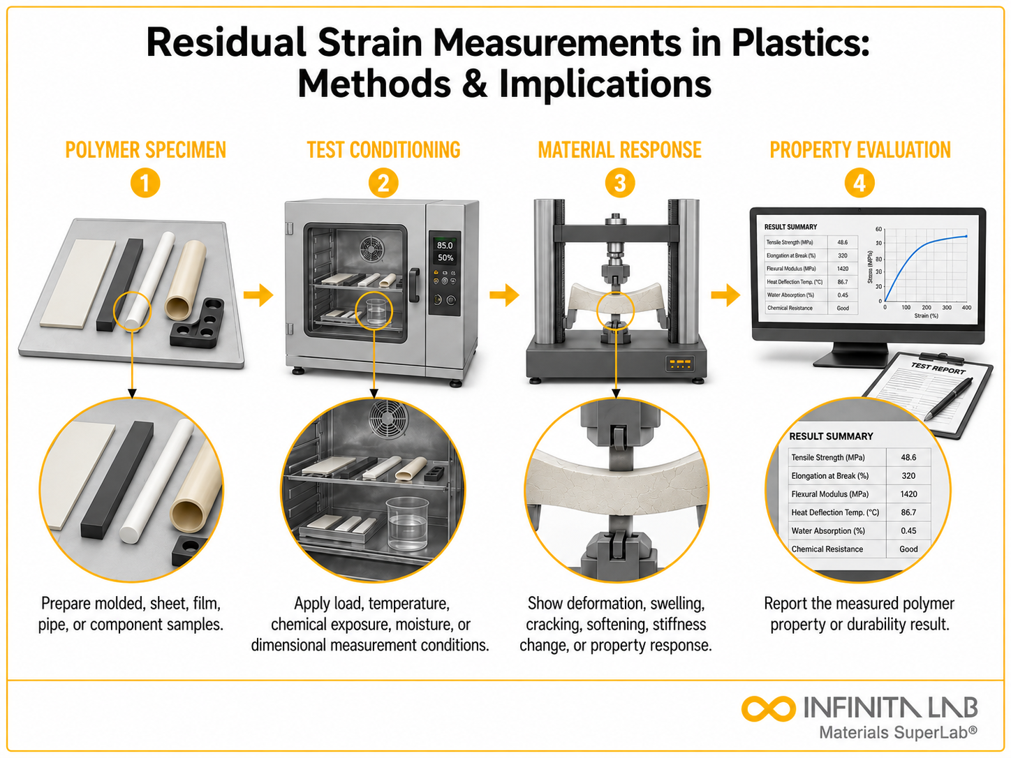 Infinita Engineering Visual showing Image polymer / plastics material properties workflow
