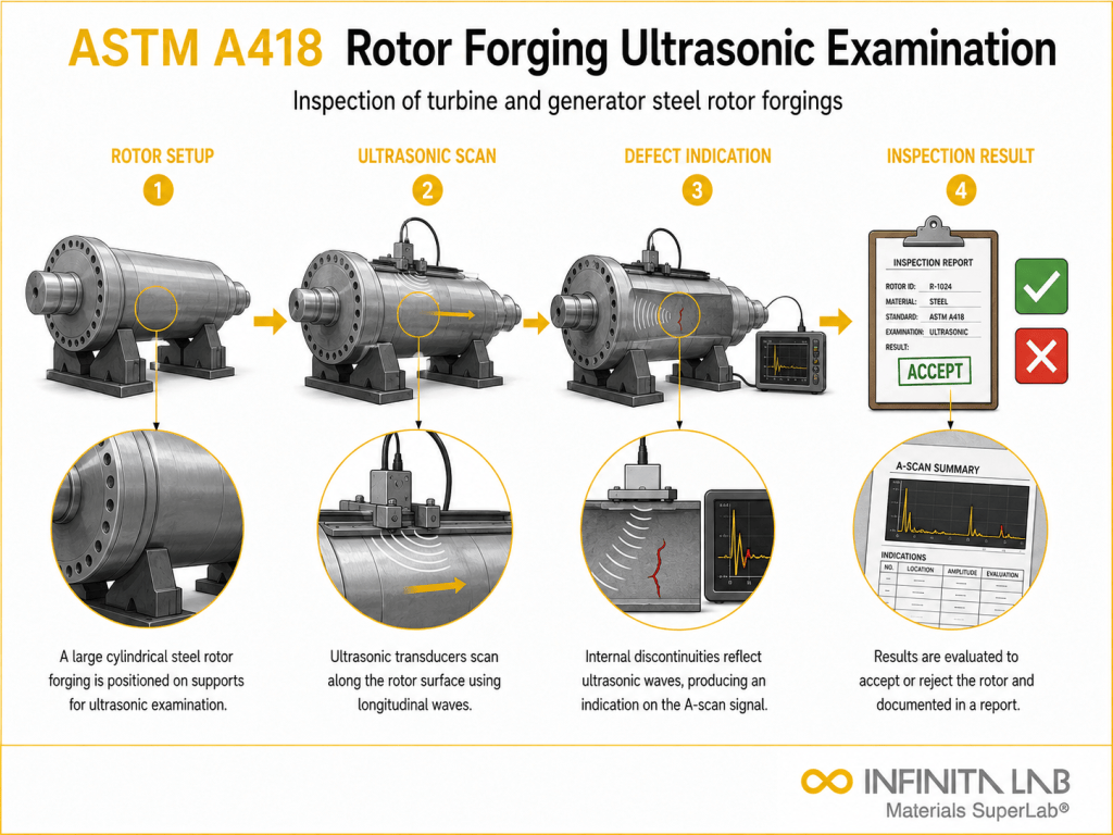 ASTM A418 Rotor Forging Ultrasonic Testing | Turbine Generator Steel ...
