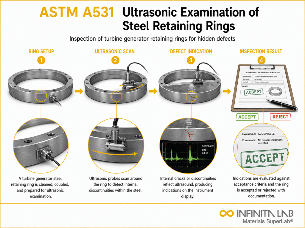Snap Rings Inspection ASTM A531 Turbine Generator Retaining Ring Ultrasonic Testing | NDT ...