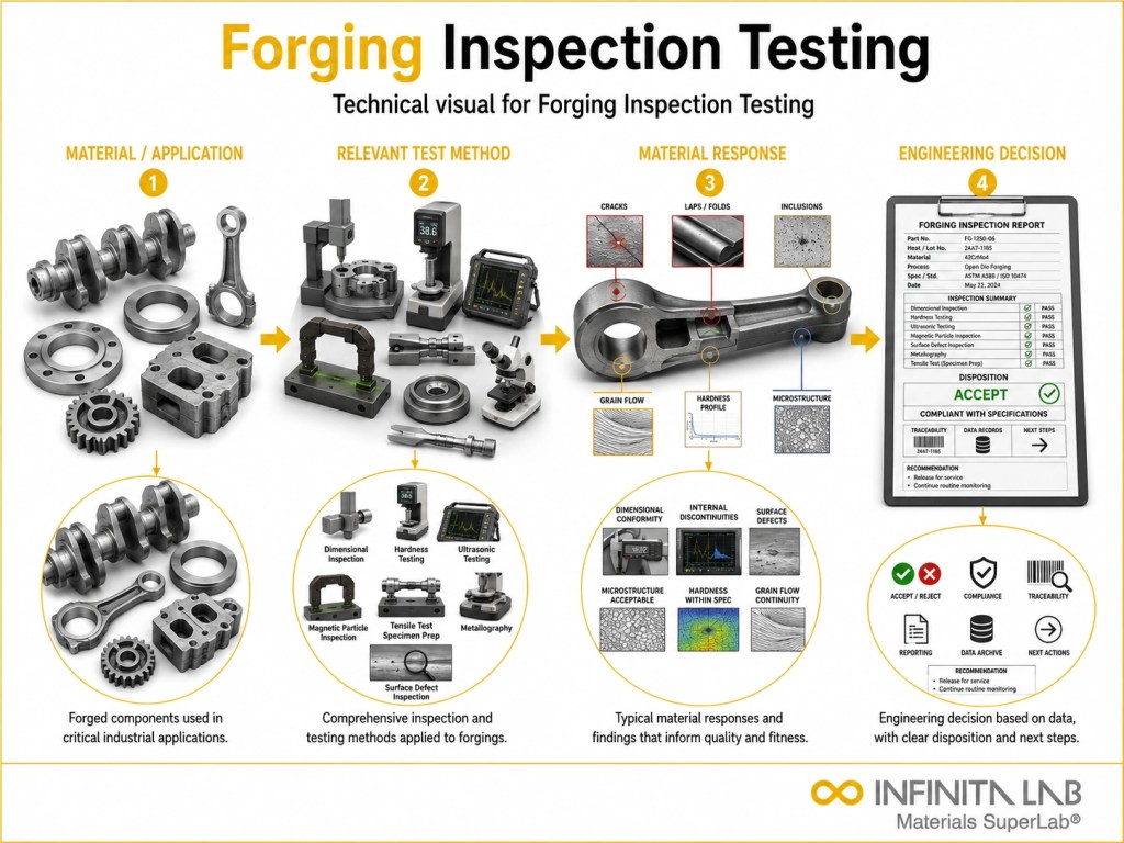 Infinita Engineering Visual showing Forging Inspection Testing general technical visual / needs light review workflow for forging inspection testing.