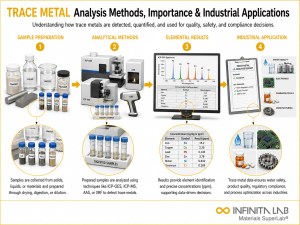 Infinita Engineering Visual showing Trace Metal Analysis combustible dust / loc / explosion workflow for trace metal analysis: methods, importance & industrial applications.