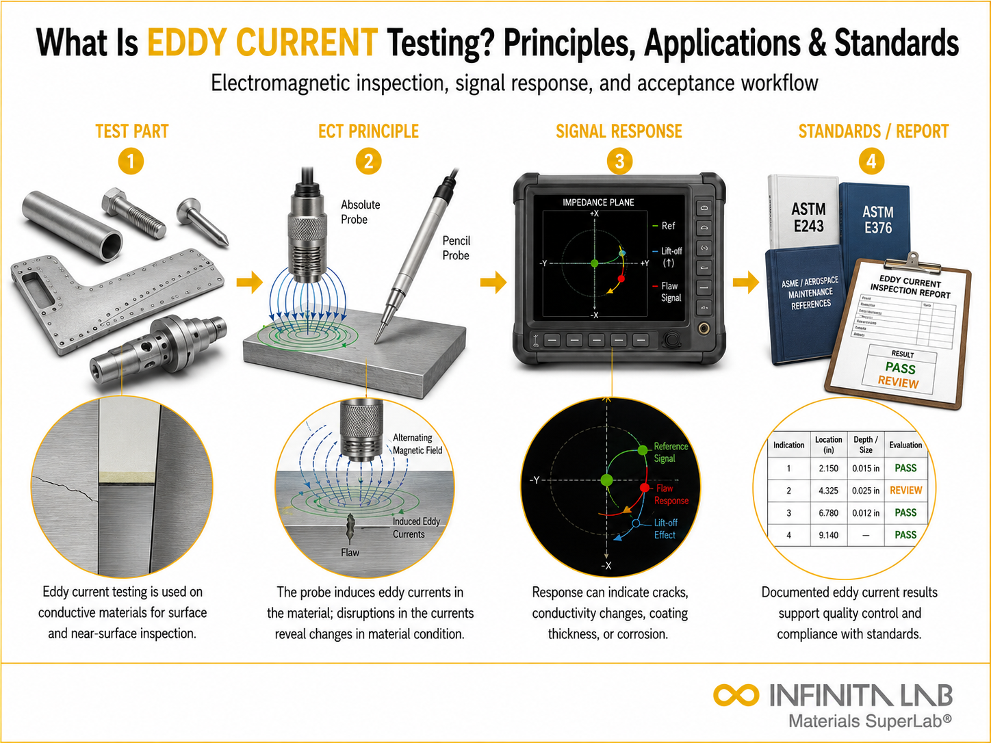 Infinita Engineering Visual showing What Is Eddy general testing / industry guide workflow for what is eddy current testing? principles, applications & standards.