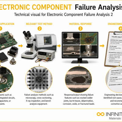 Infinita Engineering Visual showing Electronic Component Failure general technical visual / needs light review workflow for electronic component failure analysis 2.