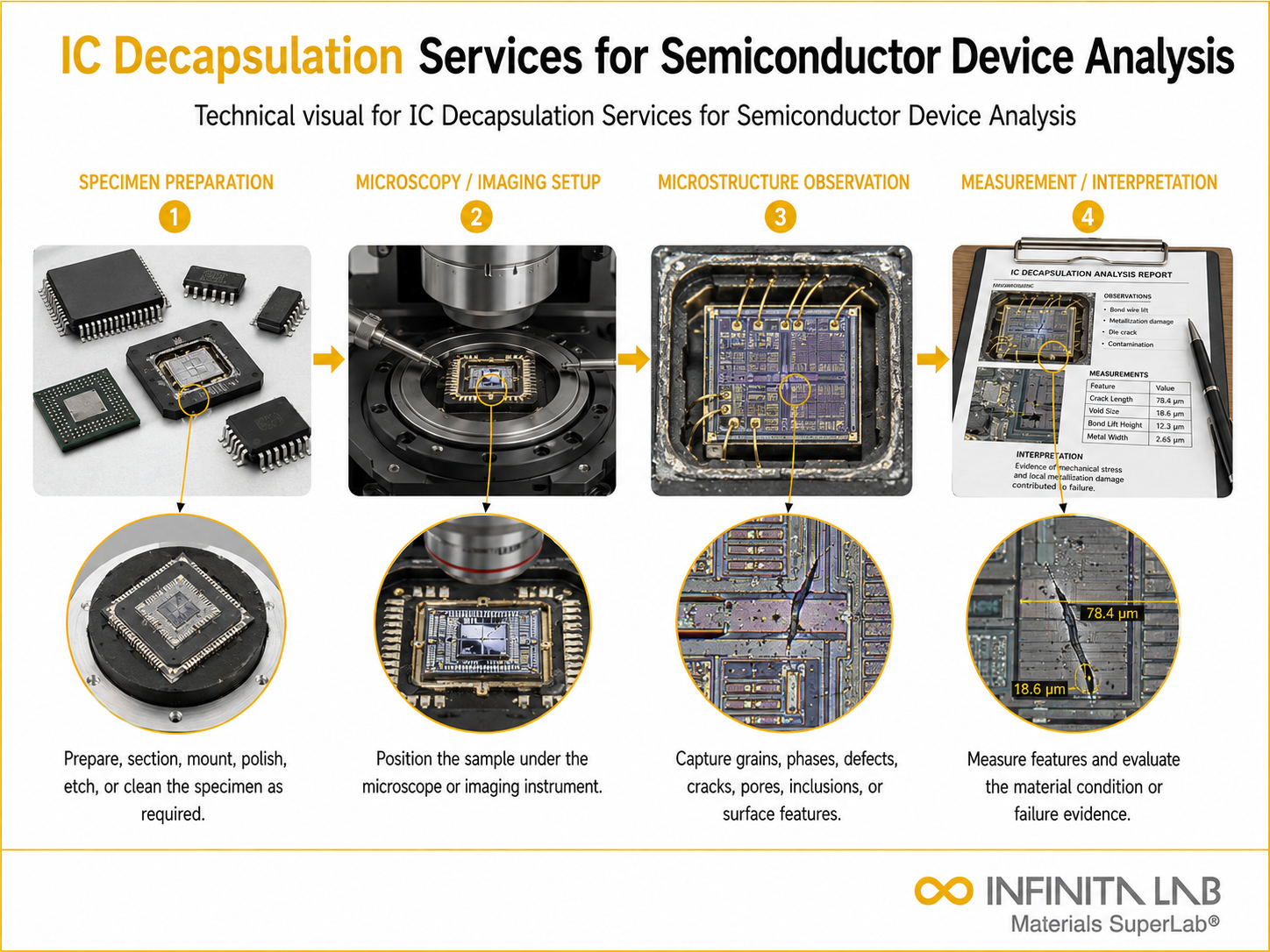 IC Decapsulation Semiconductor Device Analysis Testing Services
