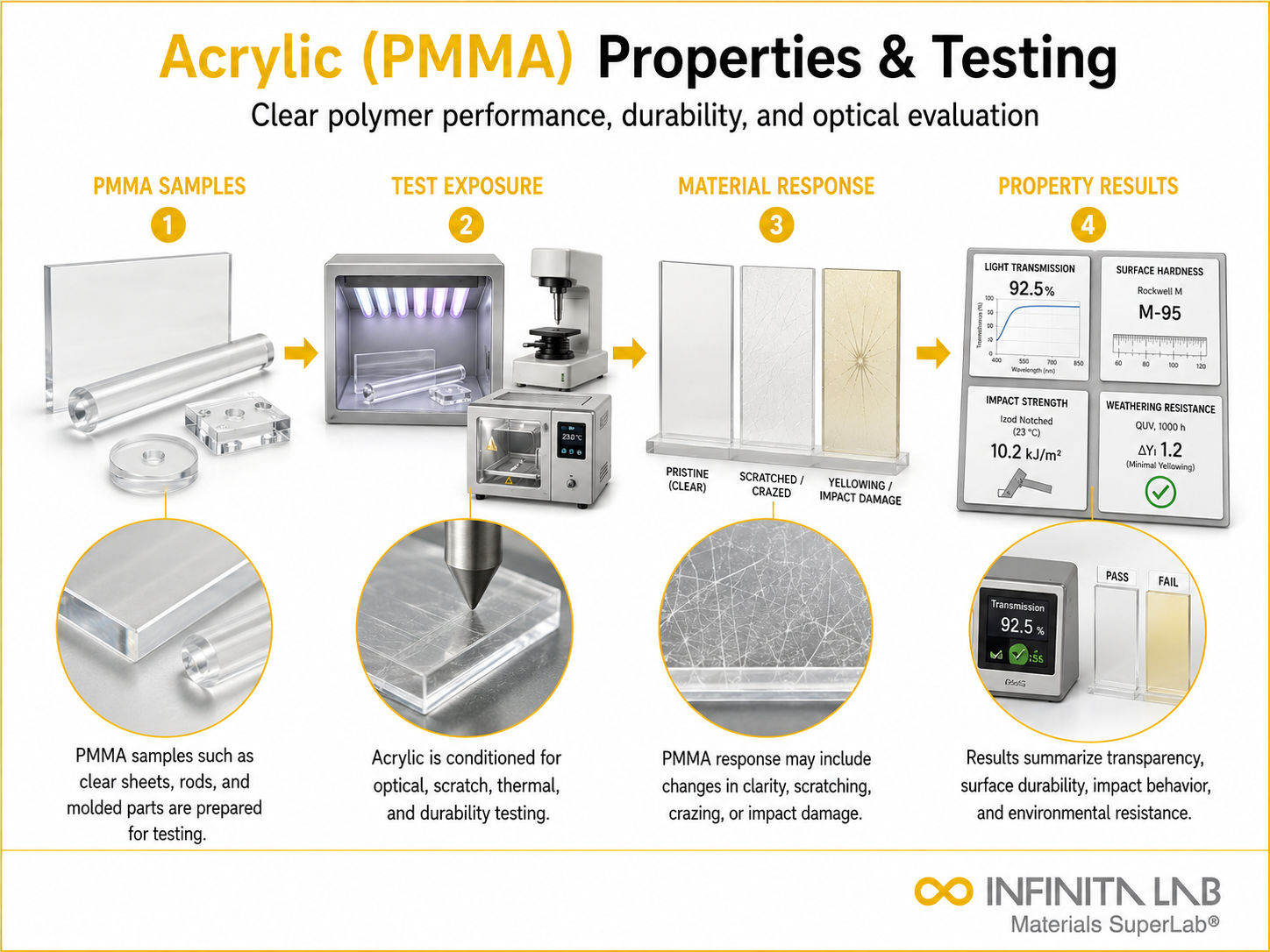Infinita Engineering Visual showing Acrylic Pmma Everything named polymer / plastics workflow for acrylic (pmma): everything you need to know about properties & testing.