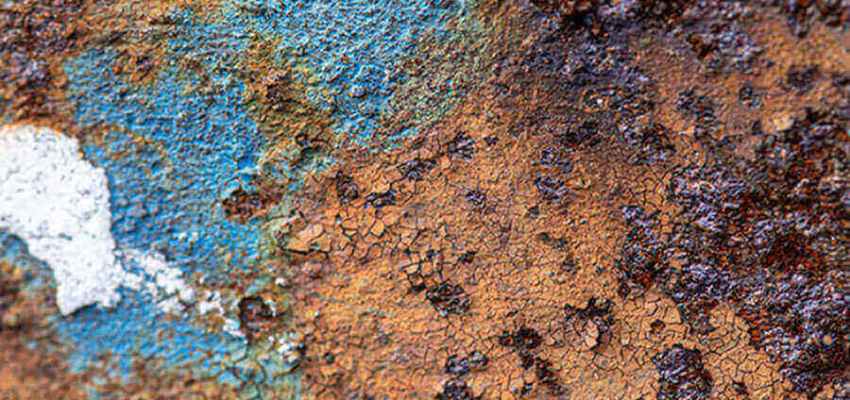 Stainless steel coupon showing pitting corrosion after immersion test per ASTM G48