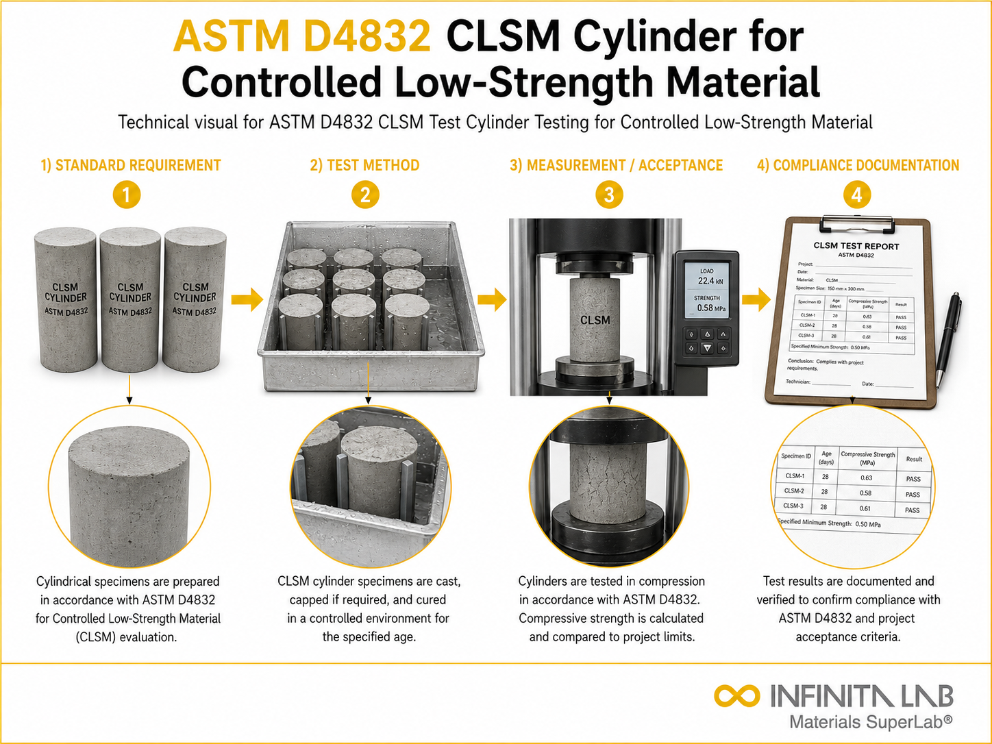 ASTM D4832 CLSM Test Cylinder Testing for Controlled Low-Strength Material
