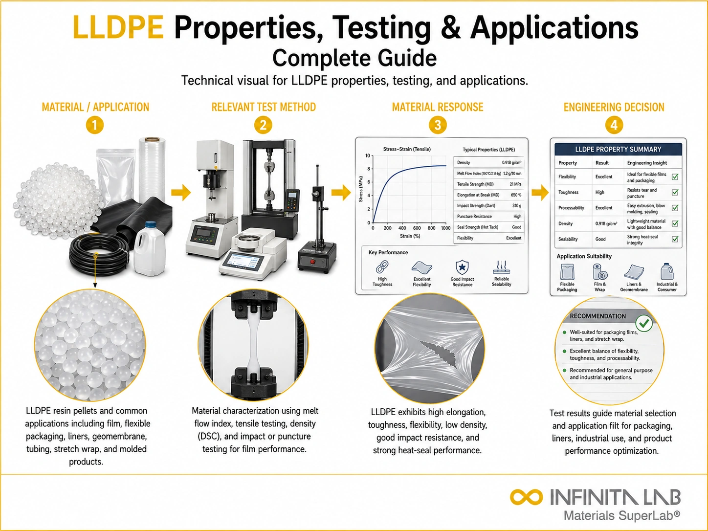 Infinita Engineering Visual showing Lldpe Properties Testing general testing / industry guide workflow for lldpe properties, testing & applications: complete guide.