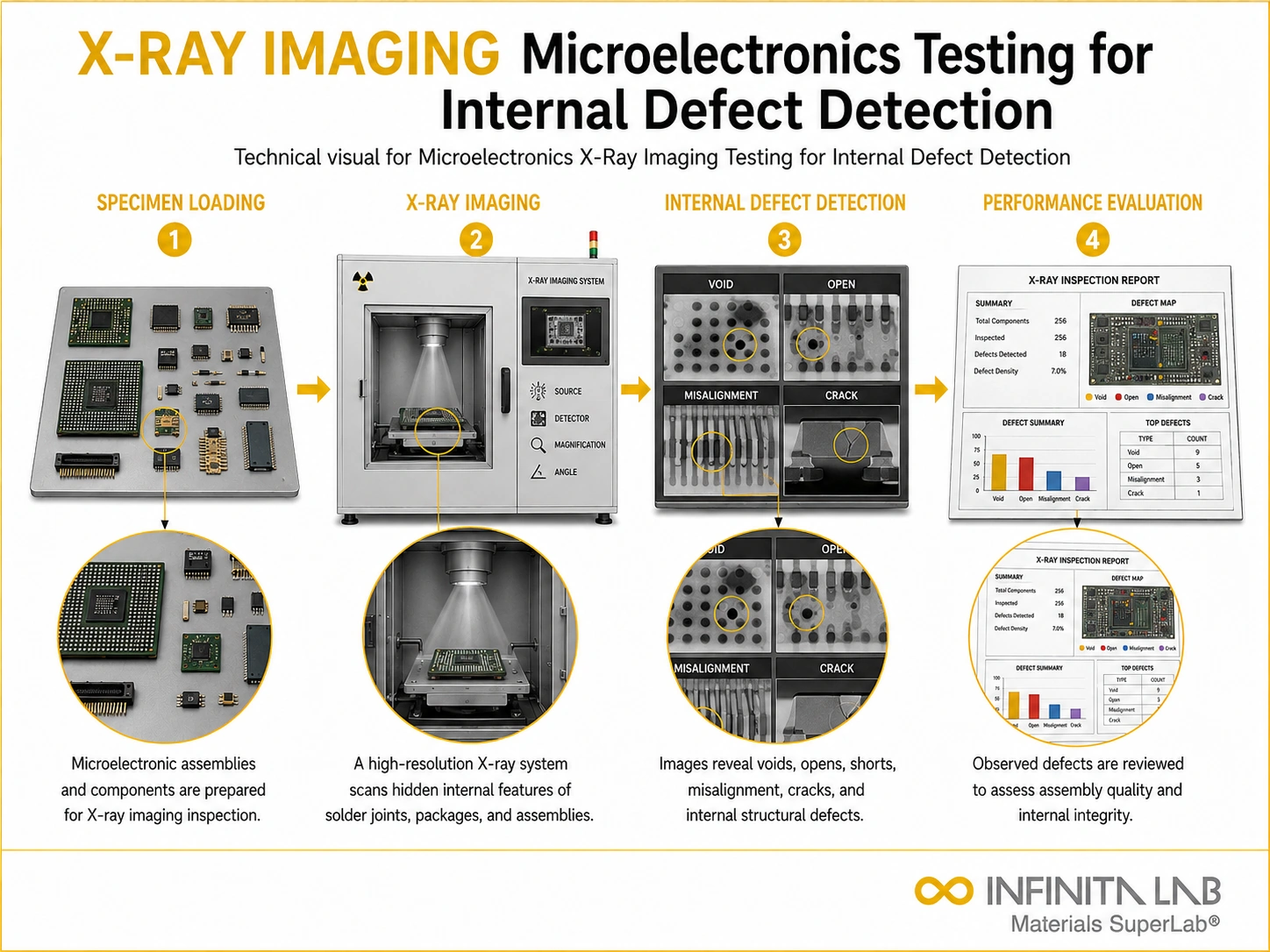 Microelectronics X-Ray Imaging Testing for Internal Defect Detection
