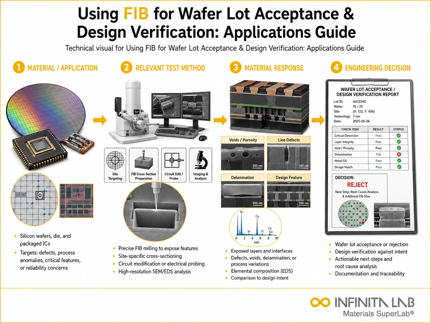 Infinita Engineering Visual showing Using Fib For general testing / industry guide workflow for using fib for wafer lot acceptance & design verification: applications guide.