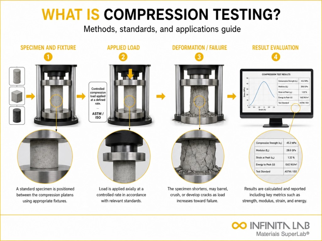 Infinita Engineering Visual showing What Is Compression compression / crush workflow for what is compression testing? methods, standards & applications guide.