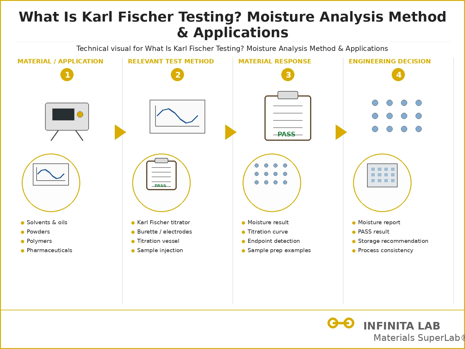 Infinita Engineering Visual showing What Is Karl general testing / industry guide workflow for what is karl fischer testing? moisture analysis method & applications.