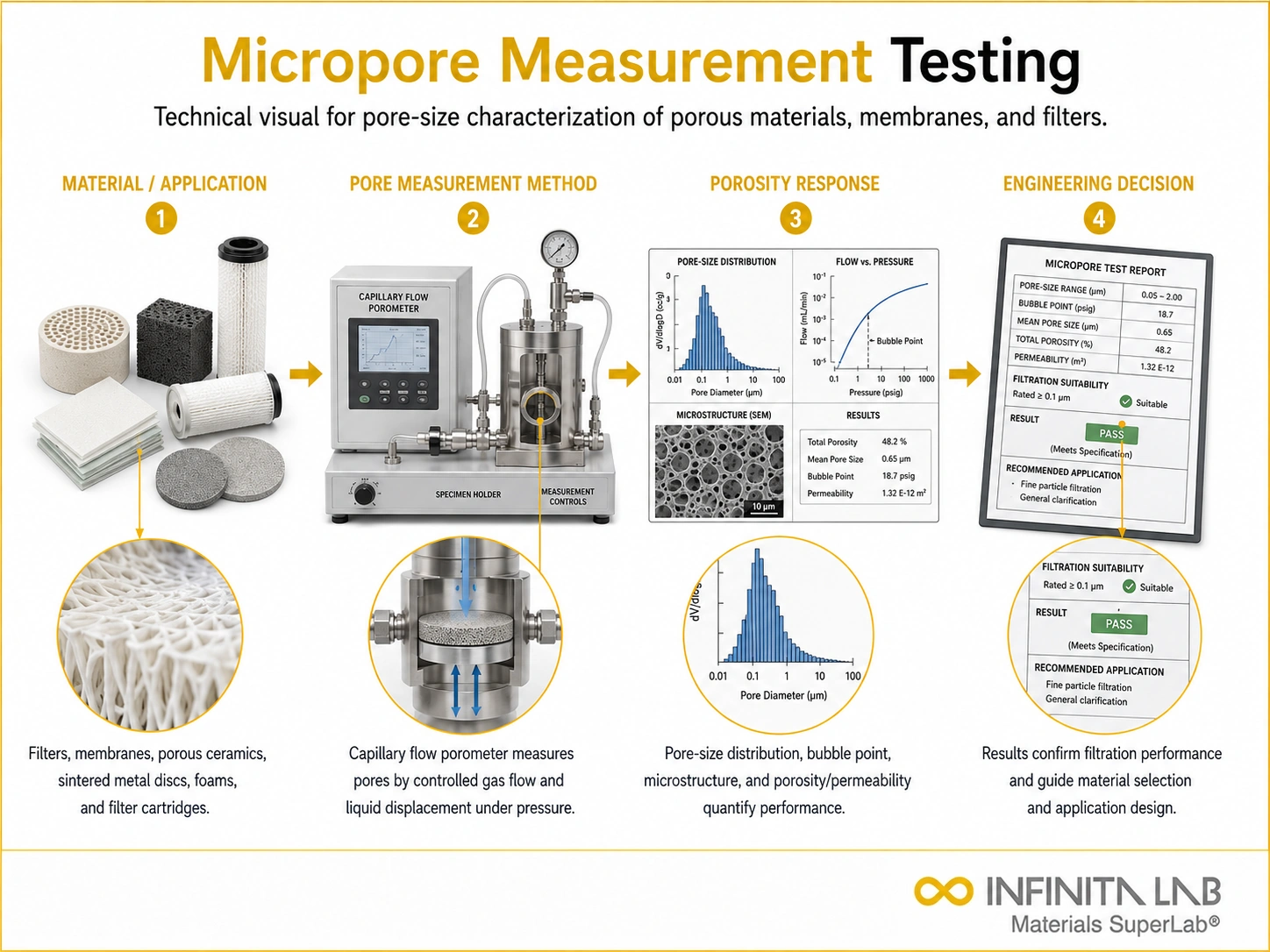 Micropore Measurement Testing for Porous Materials & Filters