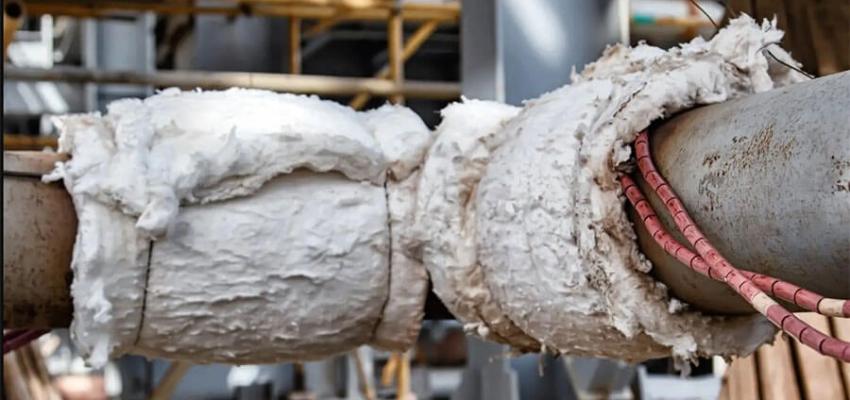 Pipeline pressure vessel undergoing hydrostatic water pressure test for leak detection