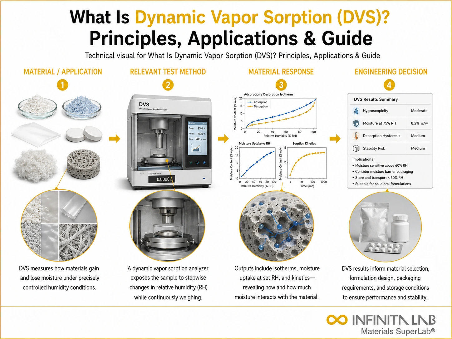 Infinita Engineering Visual showing What Is Dynamic general testing / industry guide workflow for what is dynamic vapor sorption (dvs)? principles, applications & guide.