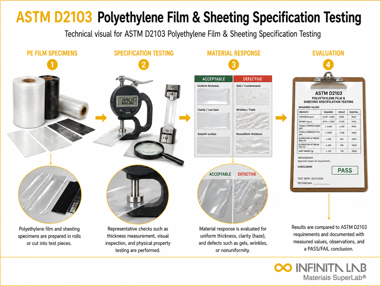 ASTM D2103 Polyethylene Film & Sheeting Specification Testing