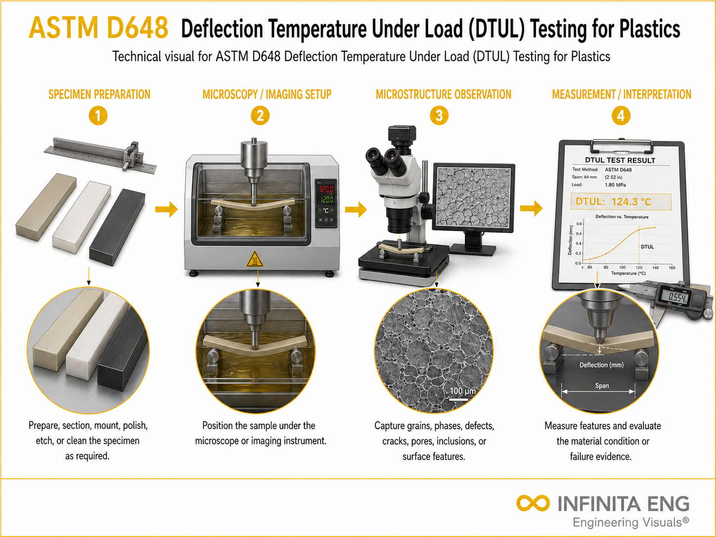 ASTM D648 Deflection Temperature Under Load (DTUL) Testing for Plastics