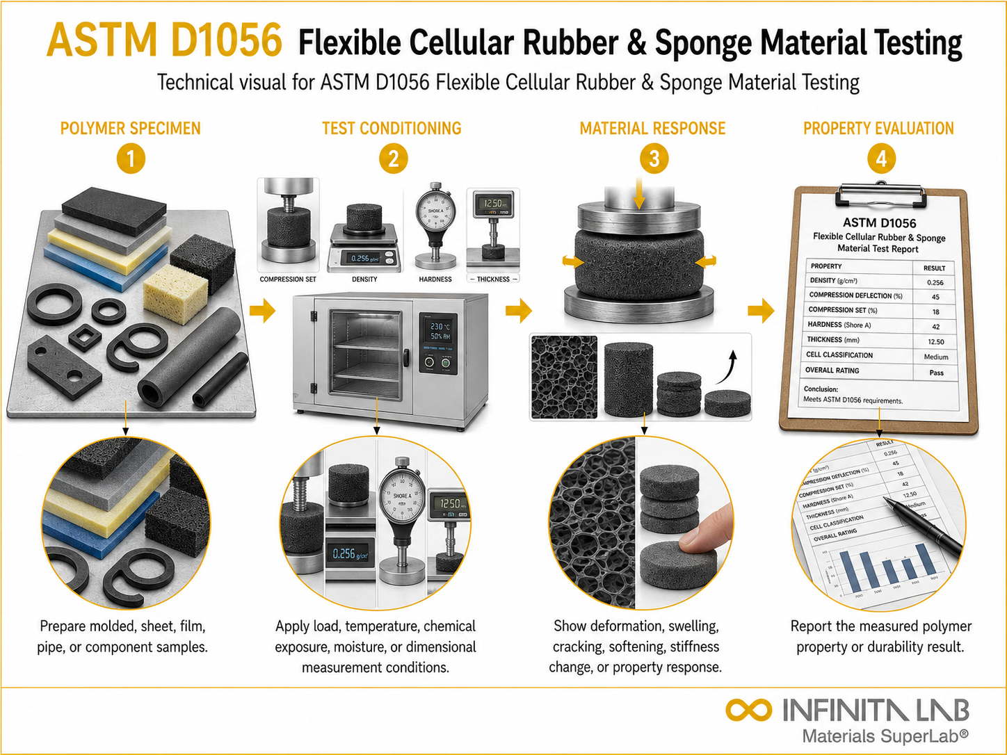 ASTM D1056 Flexible Cellular Rubber & Sponge Material Testing