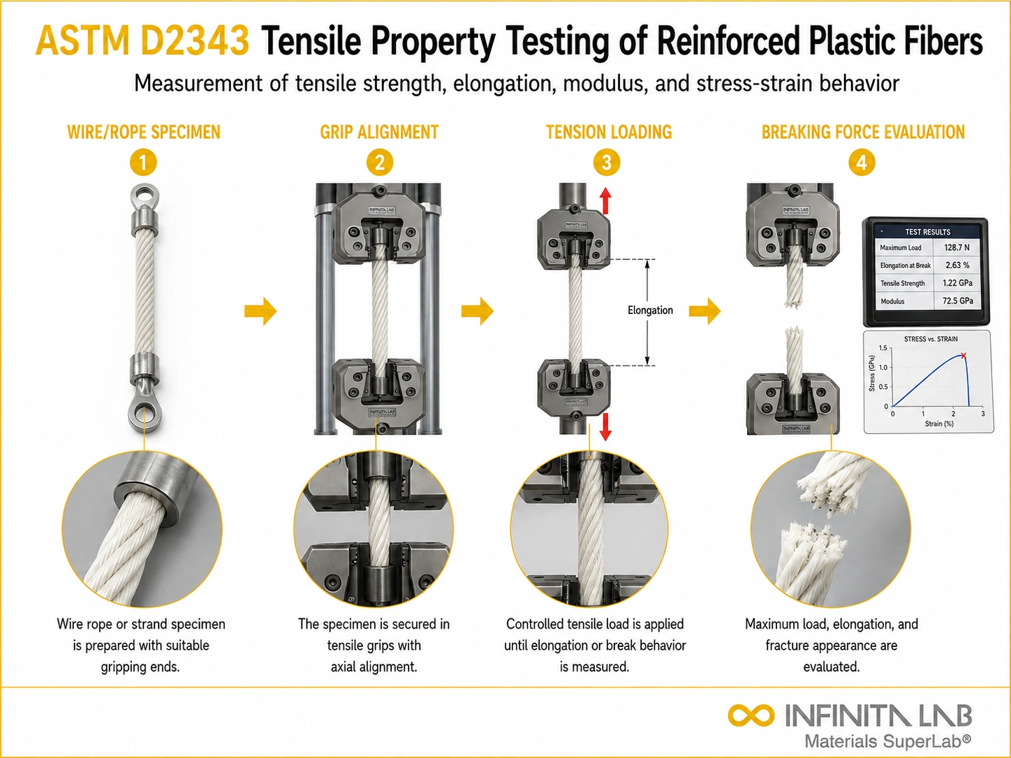 ASTM D2343 Tensile Property Testing of Reinforced Plastic Fibers