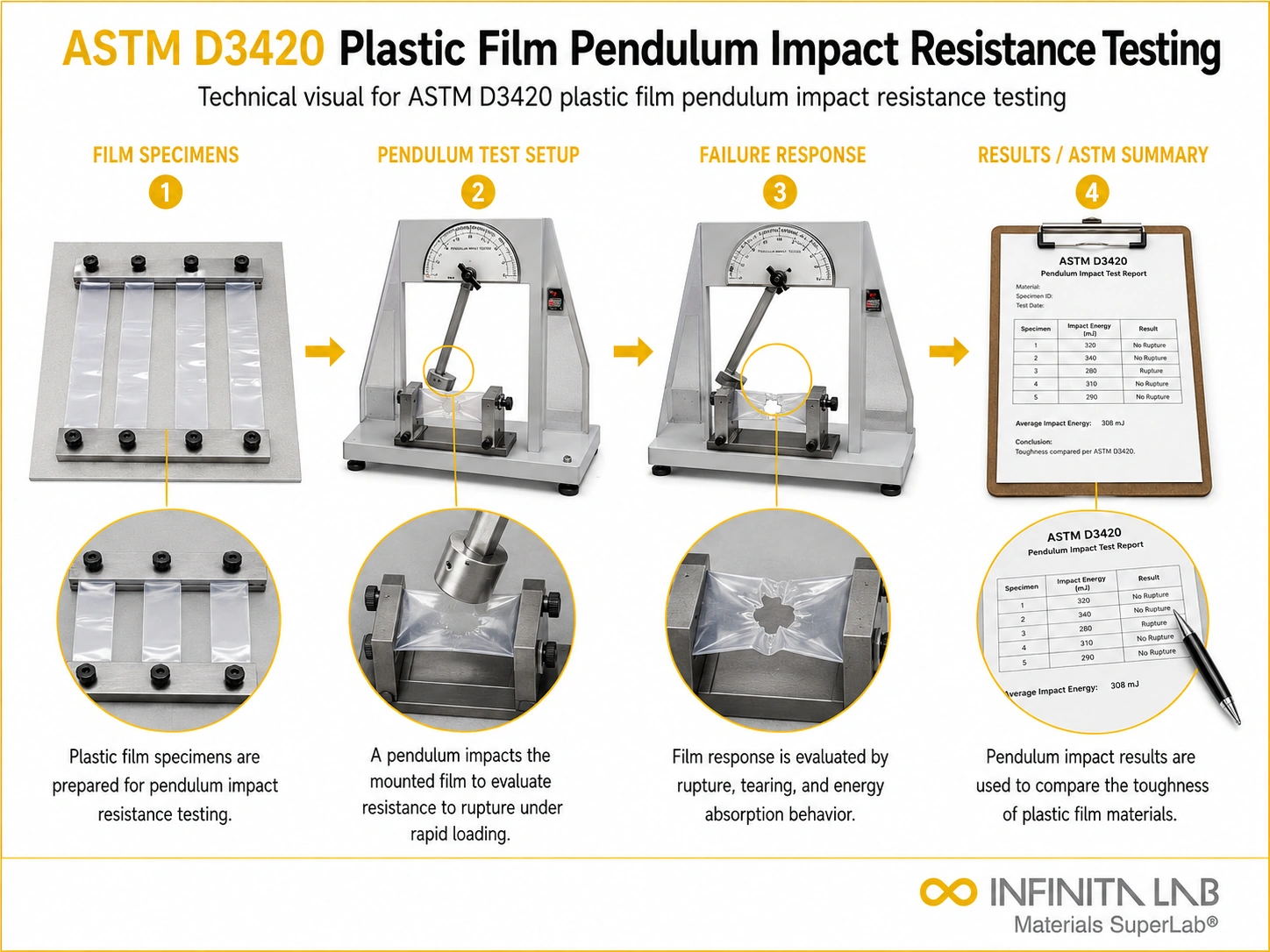 ASTM D3420 Plastic Film Pendulum Impact Resistance Testing