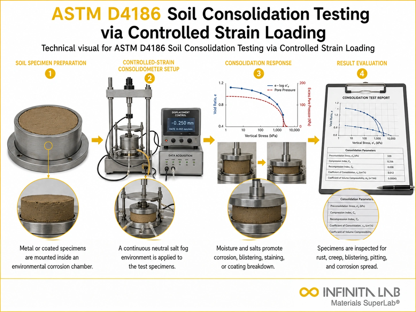 ASTM D4186: Soil Consolidation Controlled Strain Testing Services
