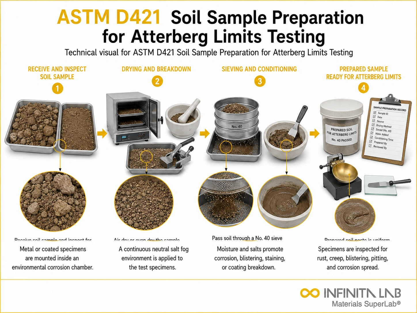 ASTM D421 Soil Sample Preparation for Atterberg Limits Testing