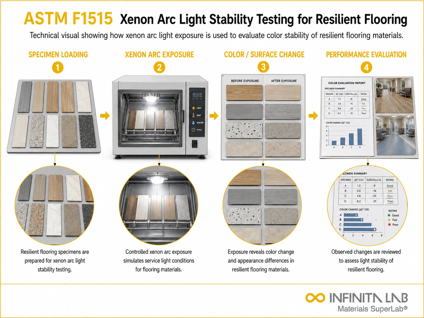 ASTM F1515 Xenon Arc Test for Resilient Flooring