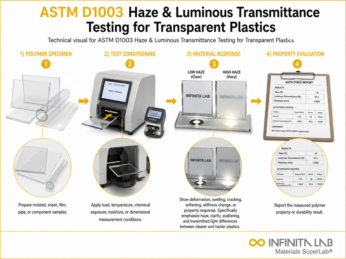 ASTM D1003 Haze & Luminous Transmittance Testing for Transparent Plastics