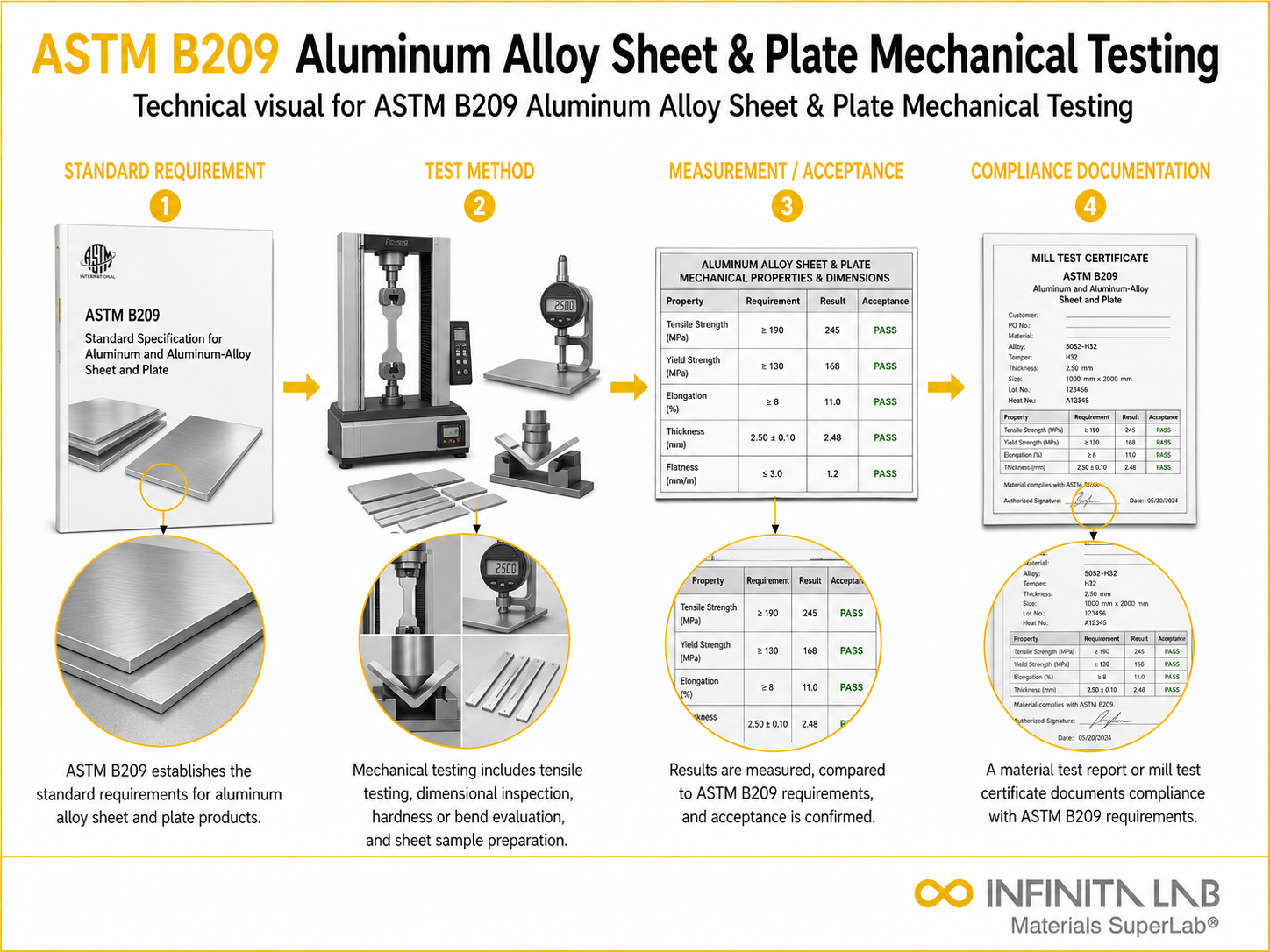 ASTM B209 Aluminum Alloy Sheet & Plate Mechanical Testing