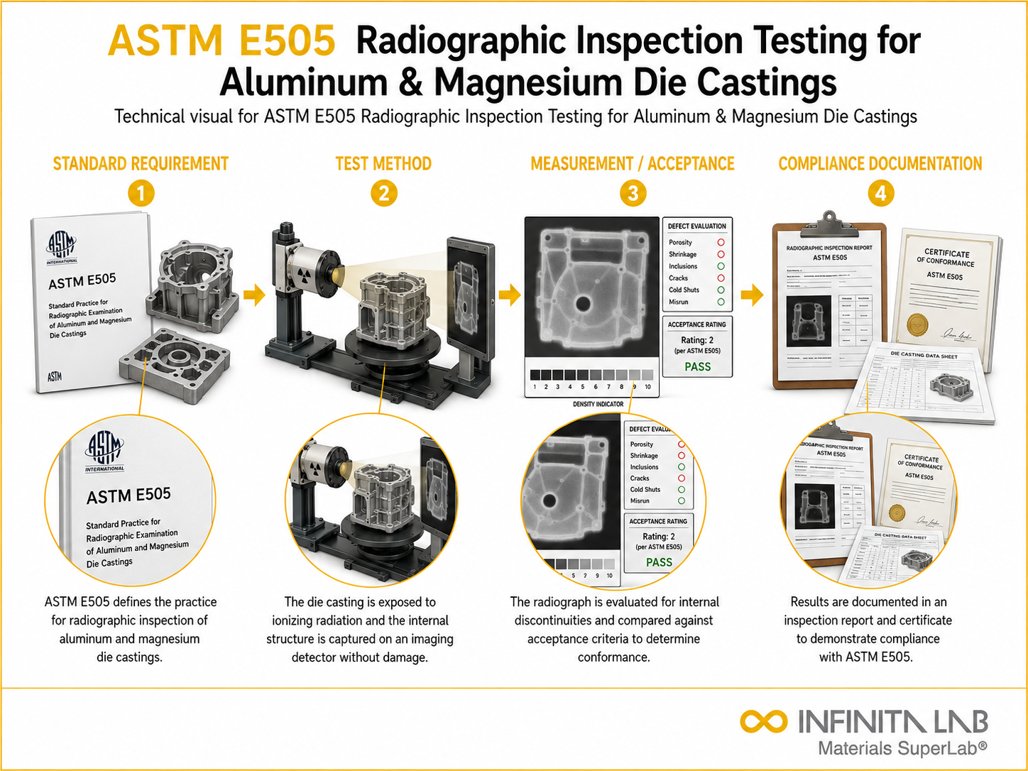 ASTM E505 Radiographic Inspection Testing for Aluminum & Magnesium Die Castings