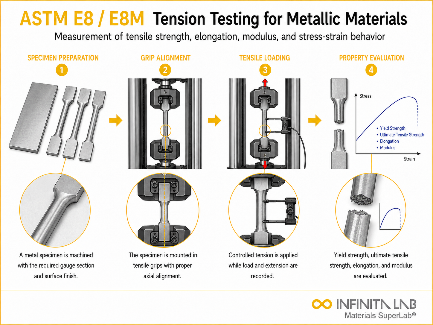 ASTM E8 / E8M Tension Testing for Metallic Materials – Full Service