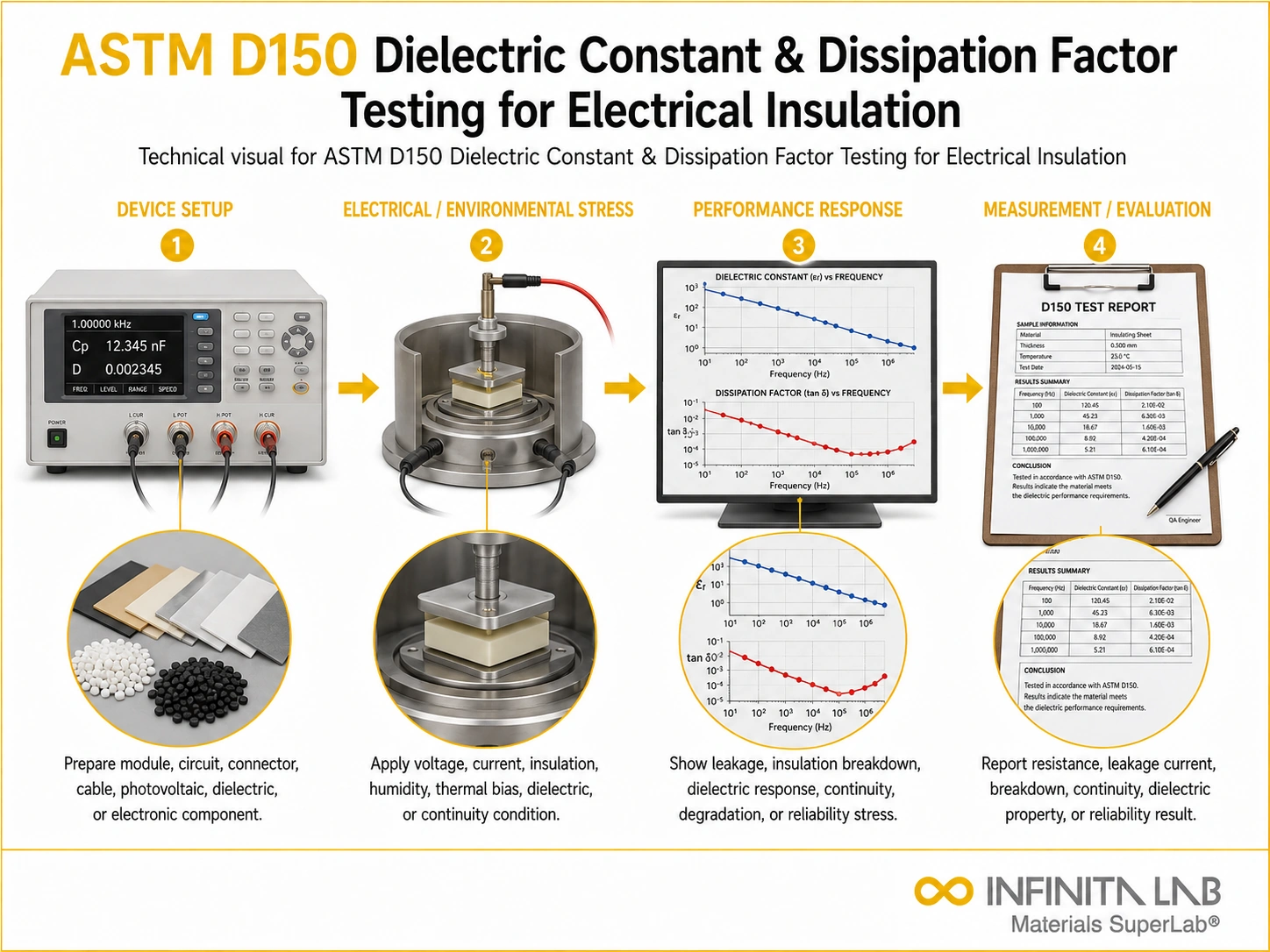 ASTM D150 Dielectric Constant & Dissipation Factor Testing for Electrical Insulation