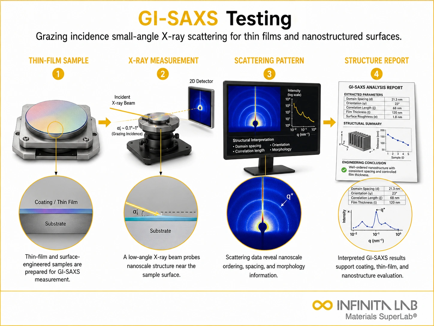 GI-SAXS (Grazing Incidence Small Angle X-Ray Scattering) Testing