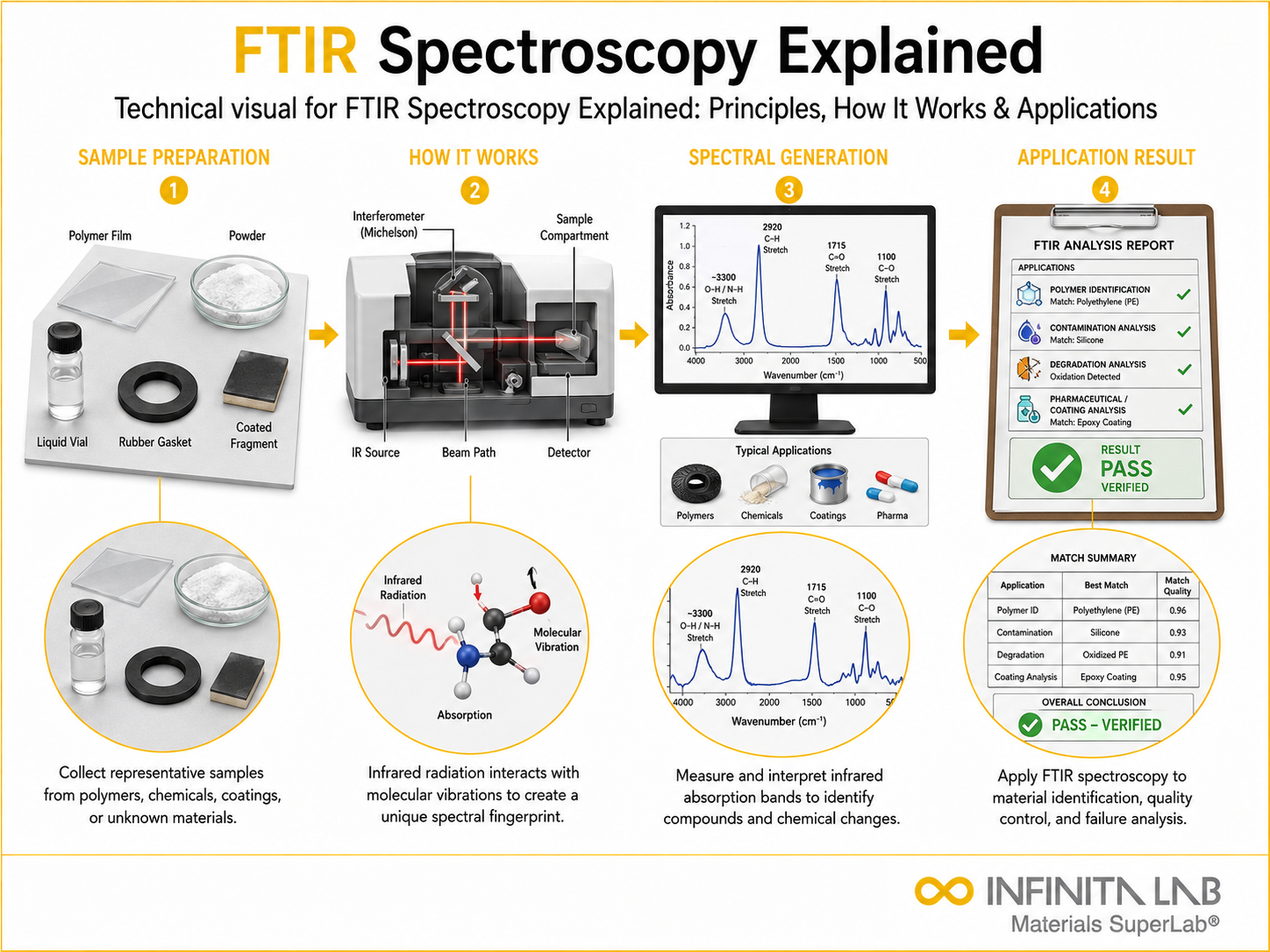 Infinita Engineering Visual showing Ftir Spectroscopy Explained ftir / infrared spectroscopy workflow for ftir spectroscopy explained: principles, how it works & applications.